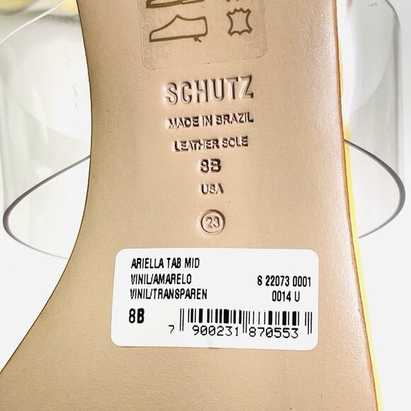 Schutz Ariella Tab Mid Sandal Limoncello Size 8B - Picture 8 of 10